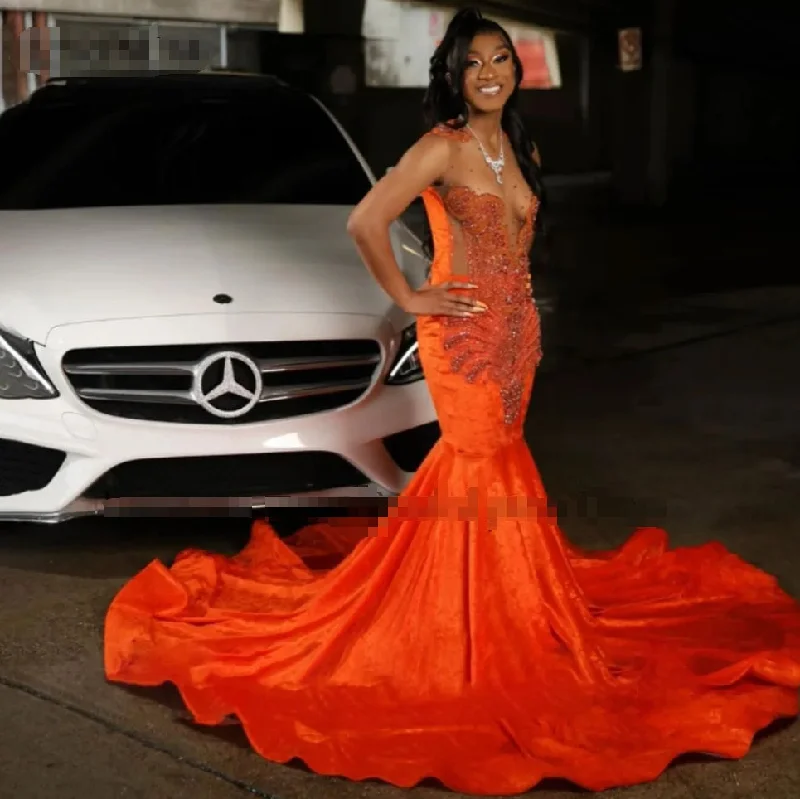 Special Price relaxed fit dressSparkly Mermaid Prom Dresses For Black Girls Beaded Velvet Crystal Formal Evening Party Dress Sleeveless vestidos de gala Special Price relaxed fit dressSparkly Mermaid Prom Dresses For Black Girls Beaded Velvet Crystal Formal Evening Party Dress Sleeveless vestidos de gala