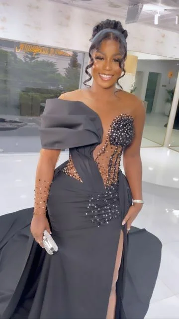 Warehouse Sale statement dressChic Mermaid African Prom Dress Evening Dress Y6677