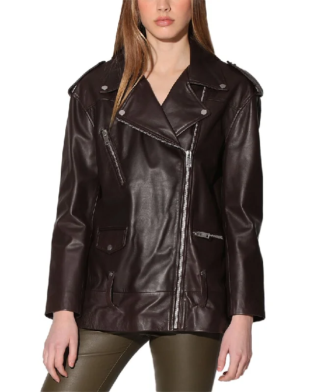 breathable jacketWalter Baker Emery Leather Jacket