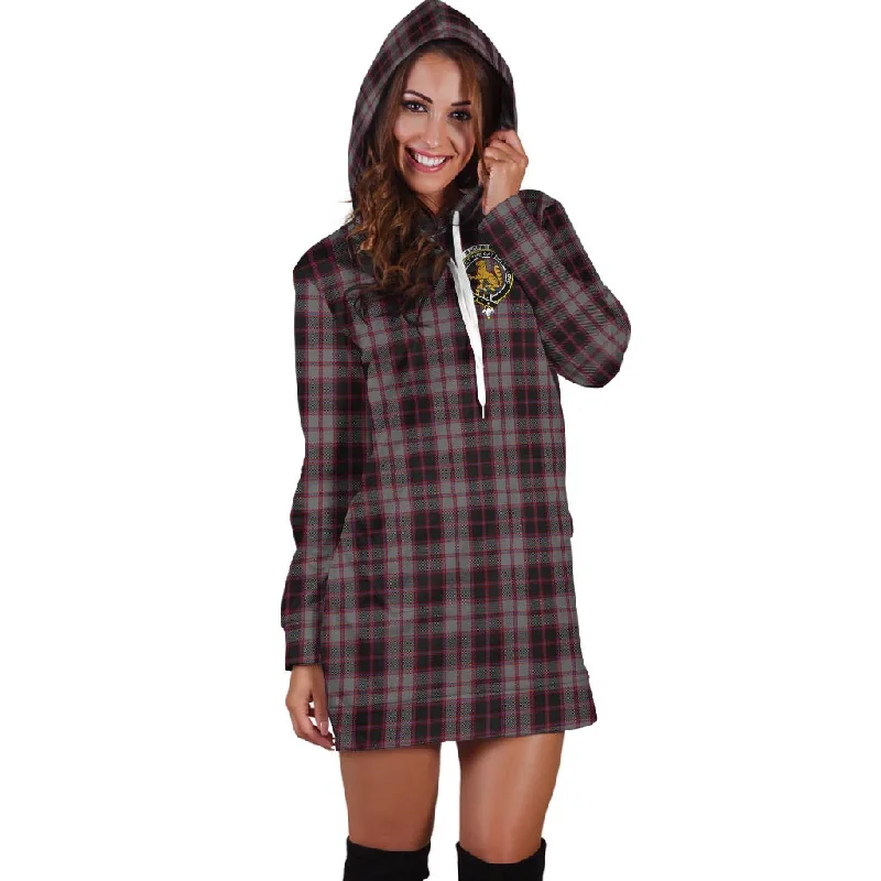 Weekend Special MacPherson Hunting Tartan Hoodie Dress with Family Crest