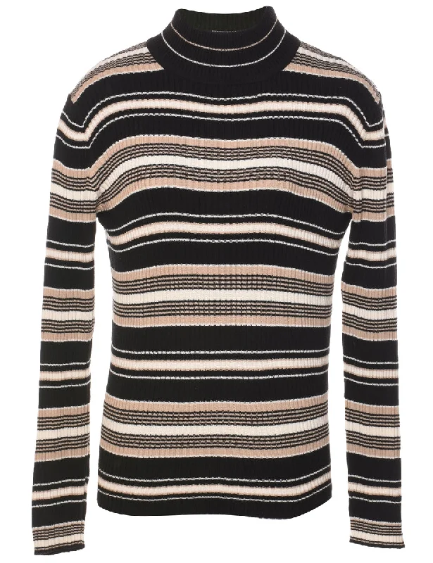 Great Bargains sporty jacketStriped High Neck Jumper - M