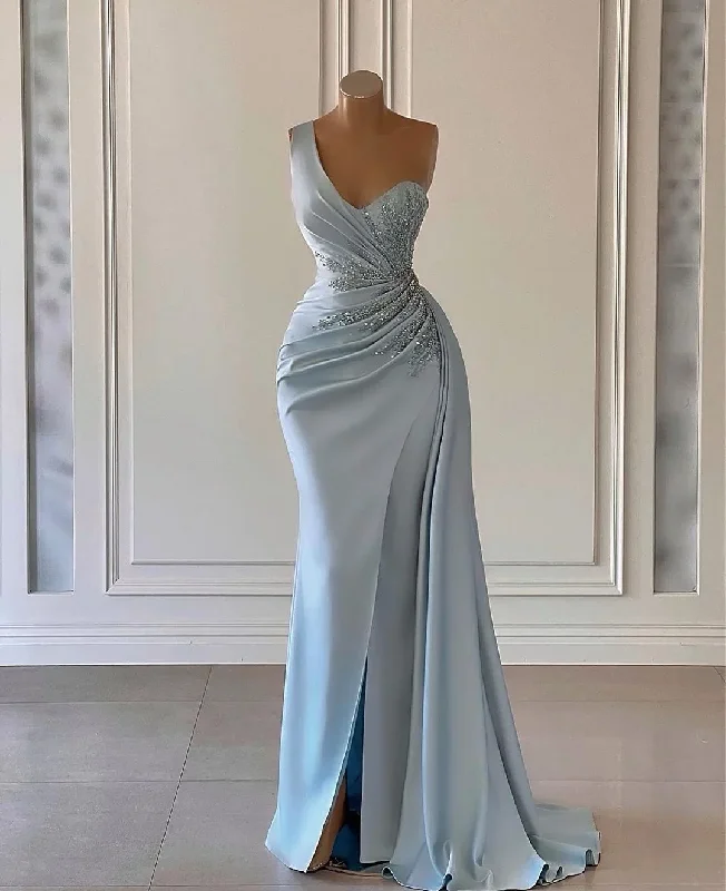 Take Advantage summer dressElegant Simple Siren Evening Dresses for Women with Draped Appliques, One-Shoulder Prom Dresses luxury dress evening dresses