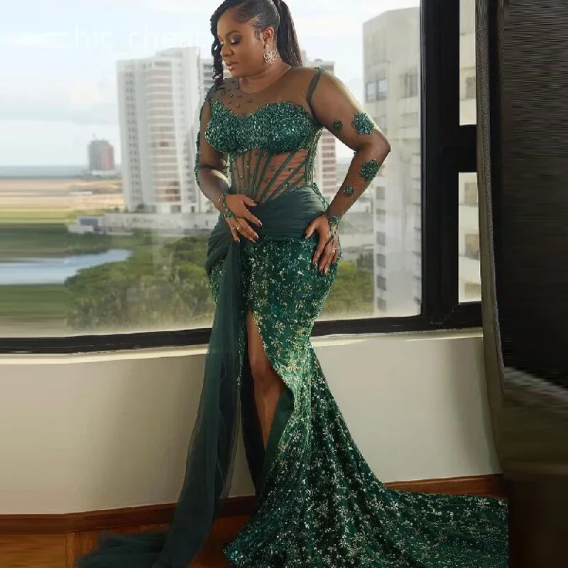 Discount Deals long-sleeve floral dressLace Aso Ebi Evening Dresses Illusion Neckline Long Sleeves Mermaid Prom Dress Exposed Boning Special Occasion Party Gowns Discount Deals long-sleeve floral dressLace Aso Ebi Evening Dresses Illusion Neckline Long Sleeves Mermaid Prom Dress Exposed Boning Special Occasion Party Gowns