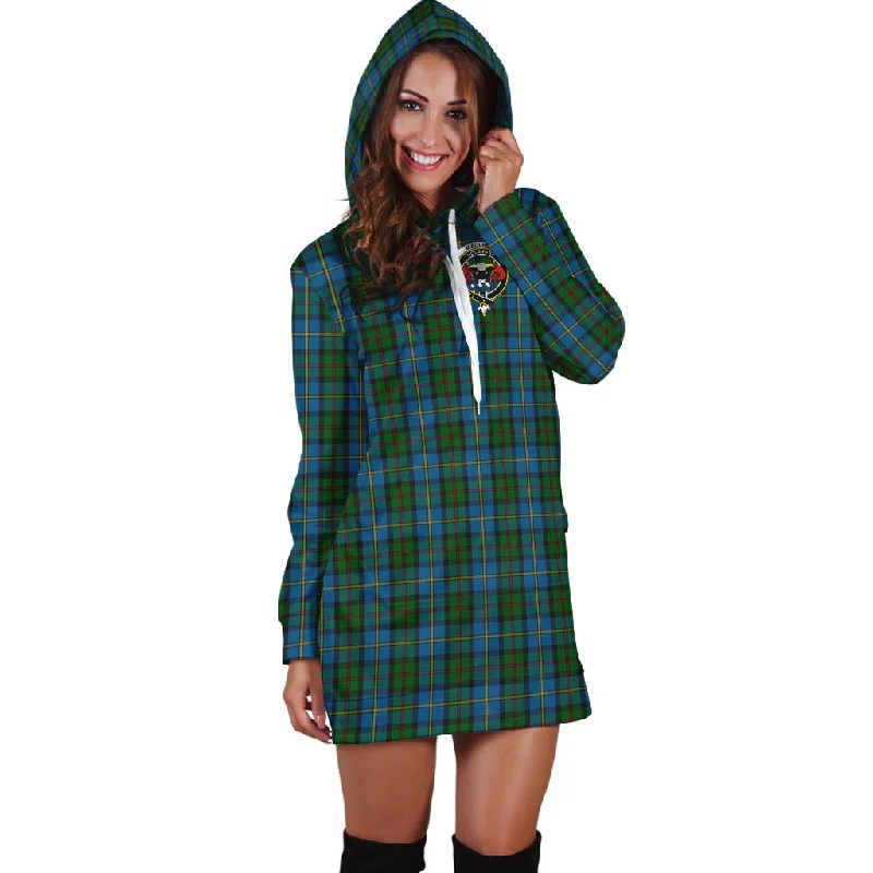 TIME-Limited Offer MacLeod Green Tartan Hoodie Dress with Family Crest