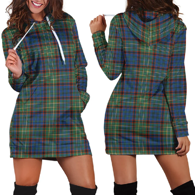 Act Now Nicolson Hunting Ancient Tartan Hoodie Dress