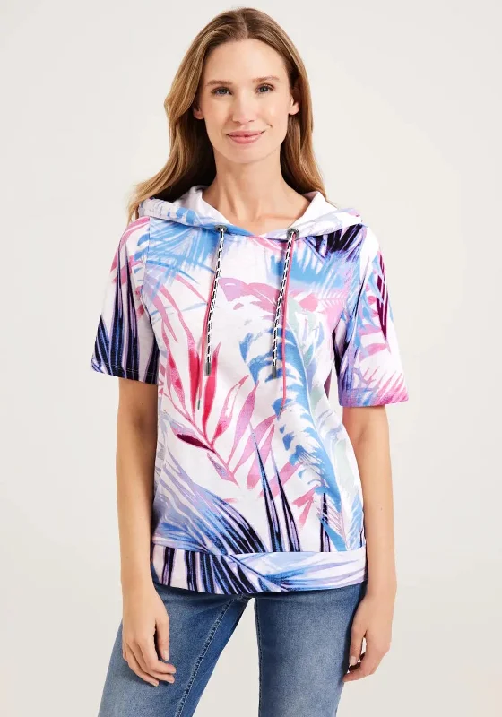 Buy More, Save More breathable hoodieCecil Leaf Print Hooded Top, Blue Multi
