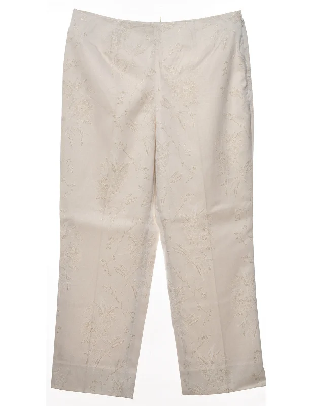 Discount Deals casual trench coatGold & Off-White Sparkly Patterned Trousers - W32 L26