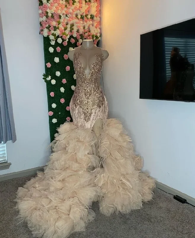 New Arrival trendy wrap dressSexy Champagne Mermaid Prom Dress 2024 Luxury Diamante Appliqué High Split Lace Black Girl Queen Dress Robe Chic Soirée Femme New Arrival trendy wrap dressSexy Champagne Mermaid Prom Dress 2024 Luxury Diamante Appliqué High Split Lace Black Girl Queen Dress Robe Chic Soirée Femme