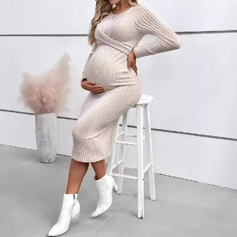 mini dressLong Sleeve Pregnant Women Dress