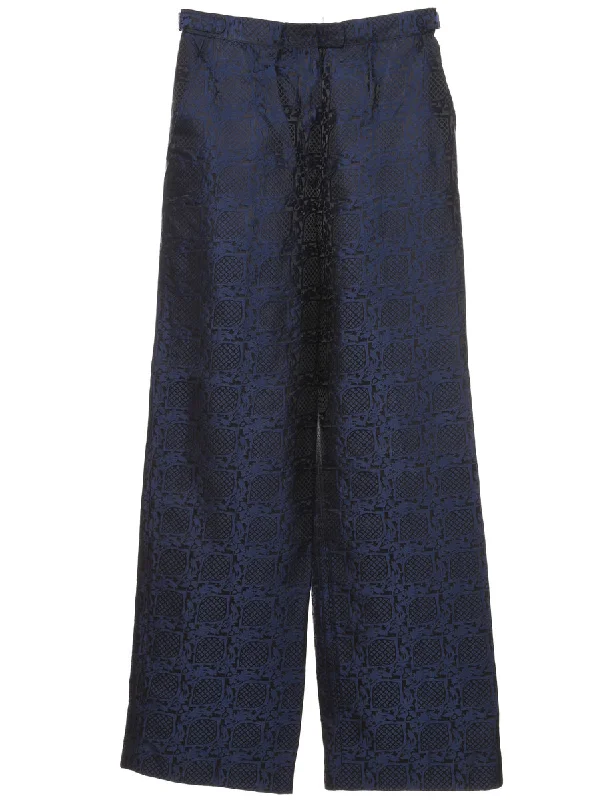 Best Deals fashion coat with hoodNavy & Black Metallic Patterned Trousers - W24 L32