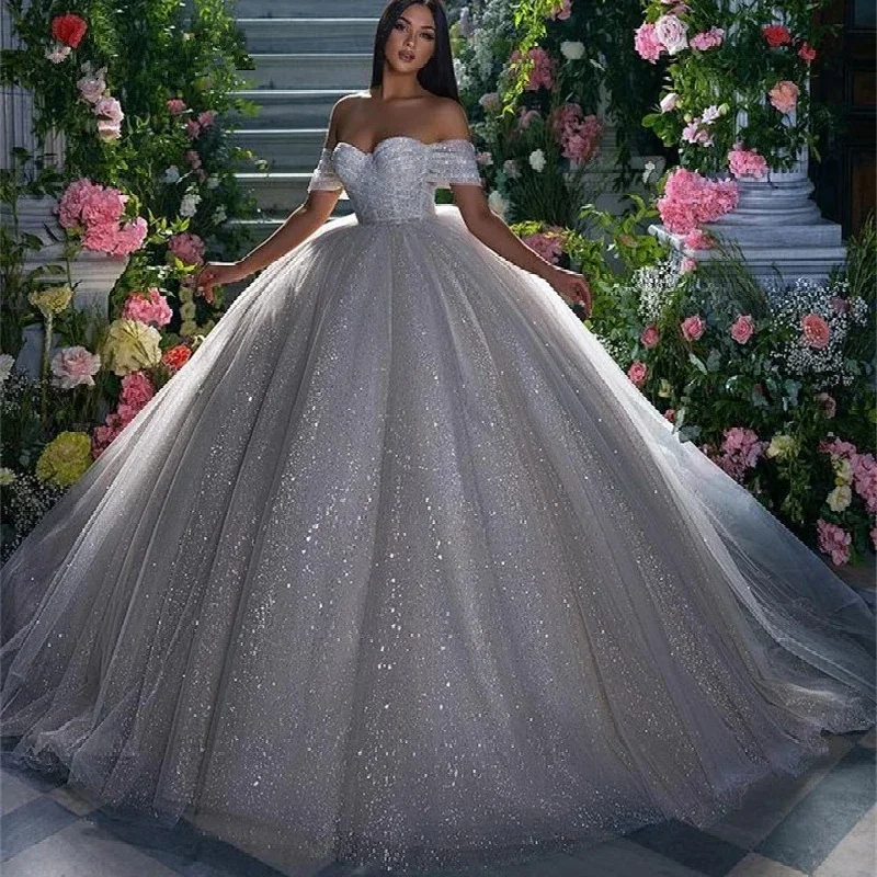 casual day dressLuxury Sweetheart Ball Gown Quinceanera Dress Shiny Tulle Off Shoulder Beach Princess vestidos quinceañera 2024 modernos Party ف