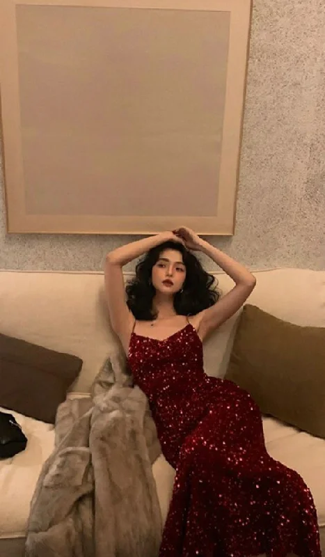 Value Deals romantic dressShimmering Sequin Spaghetti Straps Mermaid Prom Dress Y6695 Value Deals romantic dressShimmering Sequin Spaghetti Straps Mermaid Prom Dress Y6695