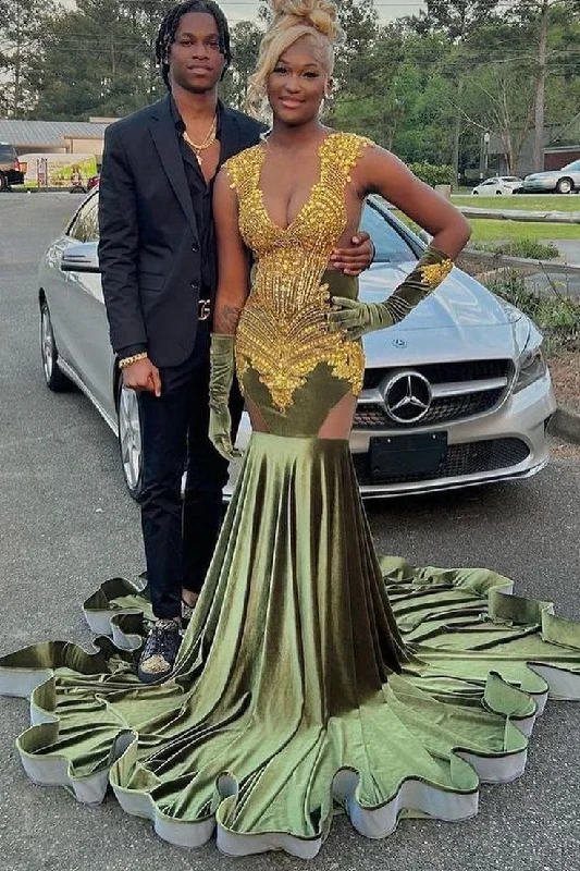 Deal of the Day wool dressLuxurous Mermaid Deep V Neck Dark Green Velvet Prom Dresses Deal of the Day wool dressLuxurous Mermaid Deep V Neck Dark Green Velvet Prom Dresses
