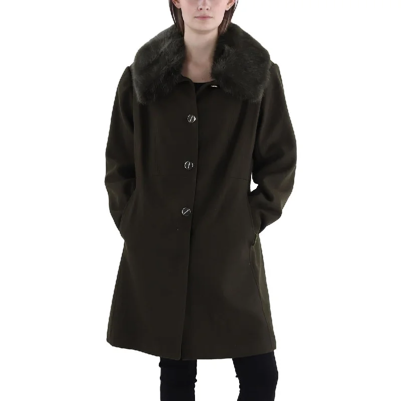 Weekend Flash Sale warm outerwearWomens Faux Fur Trim Long Walker Coat