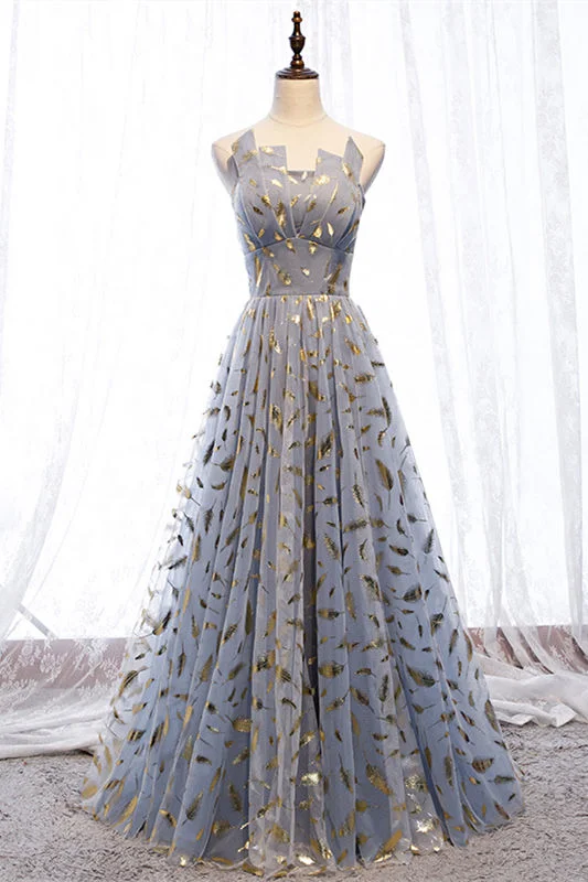 Super Bargain textured dressStrapless A-Line Dusty Blue Prom Dress