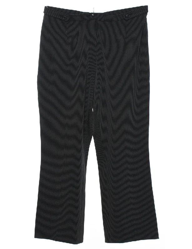 Black Pinstriped Trousers - W30 L27