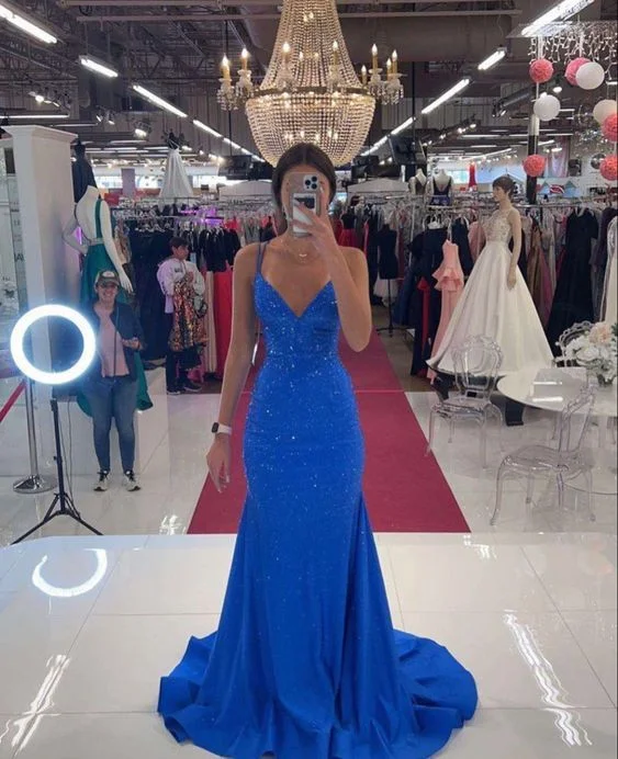 Can't Miss cocktail party dressMermaid Deep V Neck Royal Blue Long Prom Dress with Beading Y6919 Can't Miss cocktail party dressMermaid Deep V Neck Royal Blue Long Prom Dress with Beading Y6919