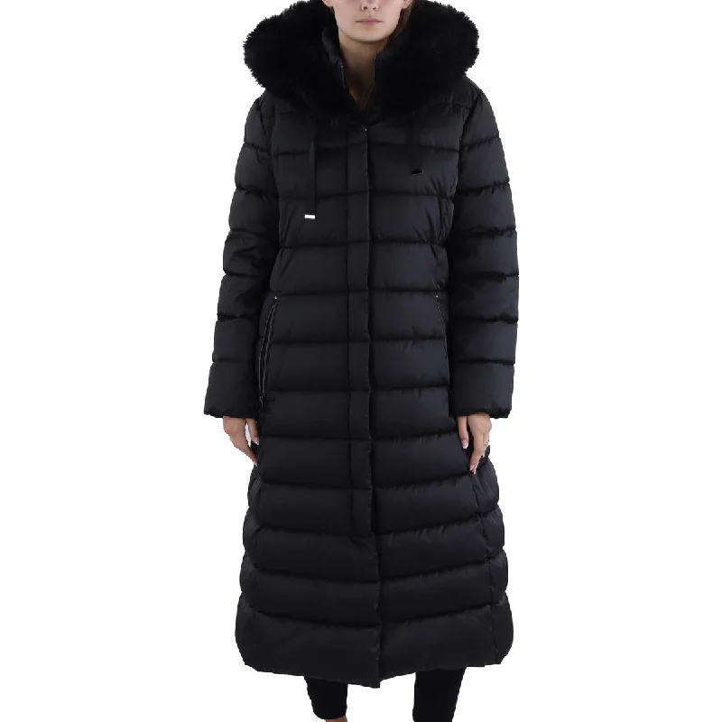 faux fur coatWomens Quilted Maxi Parka Coat