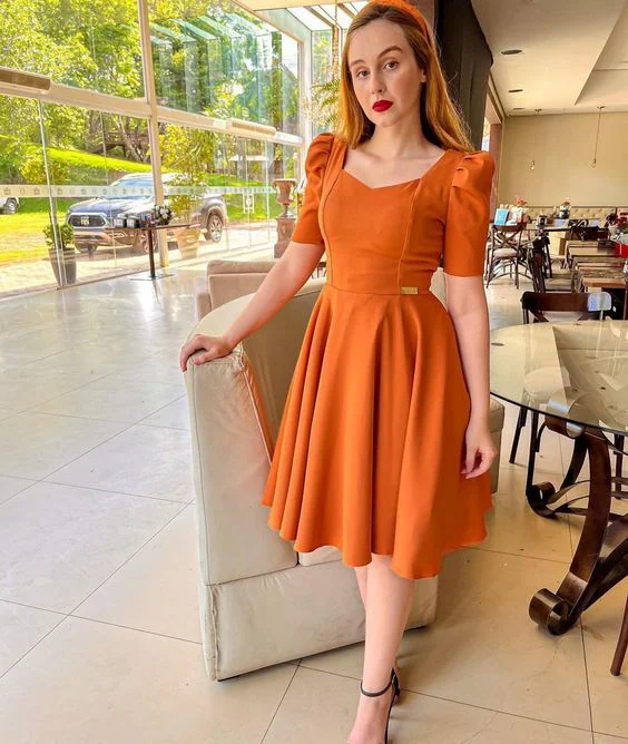 Final Markdown midi dressVintage A-line Short Sleeve Prom Dress,Short Party Gown Y7125 Final Markdown midi dressVintage A-line Short Sleeve Prom Dress,Short Party Gown Y7125