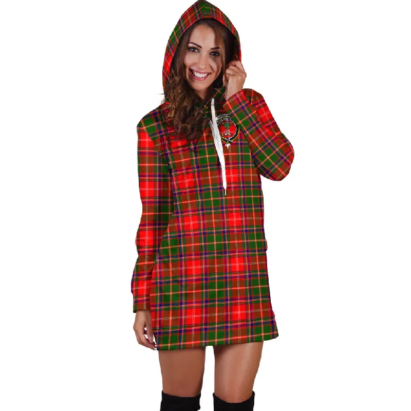 Bargain Bin Somerville Modern Tartan Hoodie Dress with Family Crest
