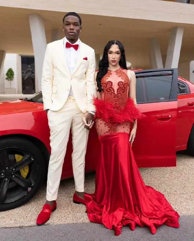 Sneak Peek Sale stylish dressRed Sparkly Long Mermaid Prom Birthday Gala Dresses For Black Girl 2024 Luxury Diamond Feather Sheer Evening Ceremony Gown Sneak Peek Sale stylish dressRed Sparkly Long Mermaid Prom Birthday Gala Dresses For Black Girl 2024 Luxury Diamond Feather Sheer Evening Ceremony Gown