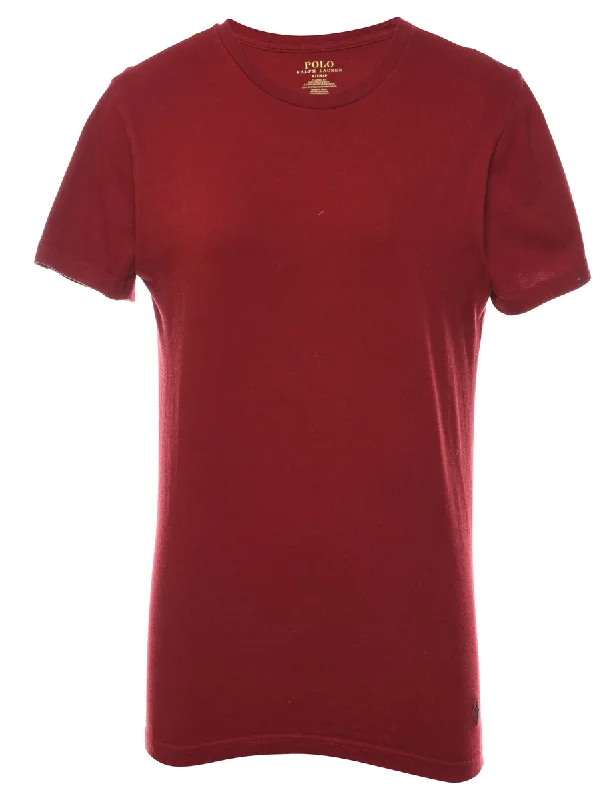 Best Bargains casual sports coatRalph Lauren Maroon Plain T-shirt - S
