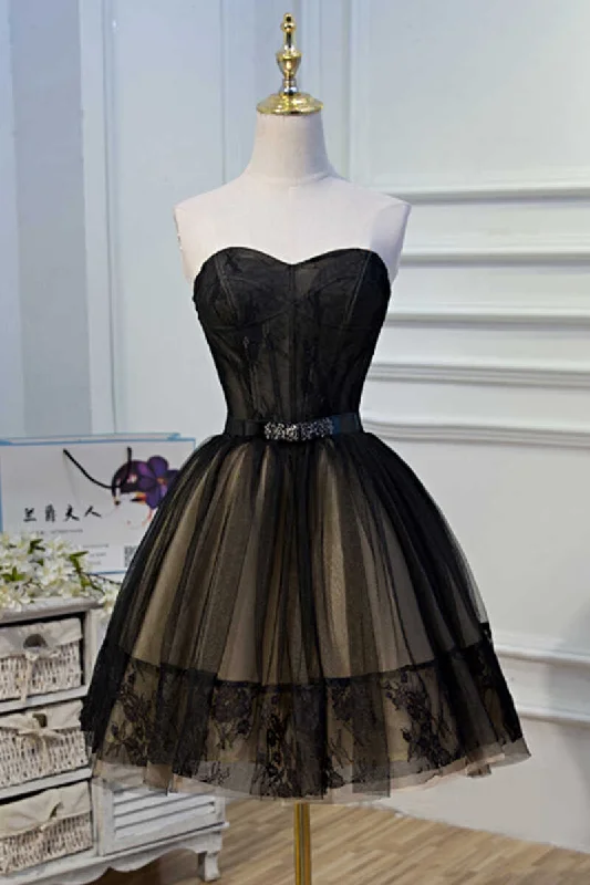 bodycon dressA-Line Black Lace Sweetheart Homecoming Dress