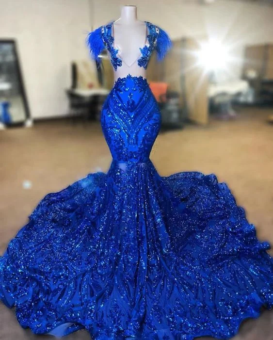 Big Savings flowy evening dressFeather Modest Evening Dress Elegant Royal Blue Sparkly Mermaid Prom Gown Y6657 Big Savings flowy evening dressFeather Modest Evening Dress Elegant Royal Blue Sparkly Mermaid Prom Gown Y6657