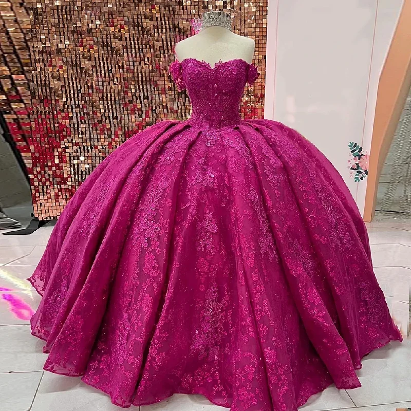 Time-Limited Offer chic slip dressFuchsia Quinceanera Dresses Mexican Sweetheart Puffy lace-up corset Off Shoulder Applique Luxury princess Vestidos De XV Anos Time-Limited Offer chic slip dressFuchsia Quinceanera Dresses Mexican Sweetheart Puffy lace-up corset Off Shoulder Applique Luxury princess Vestidos De XV Anos