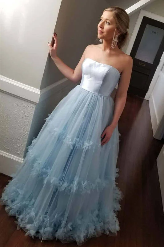 Limited Time Discount sophisticated dressStrapless A-line Light Blue Ball Gown