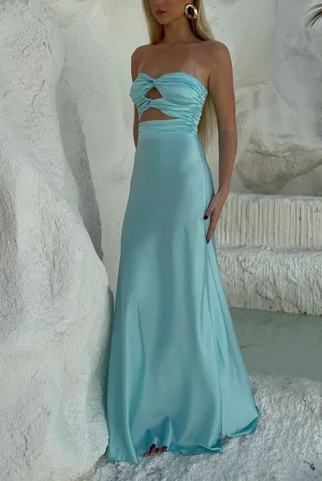 puff sleeve dressSexy Strapless A Line Prom Dress Long Party Evening Dress  Y7494