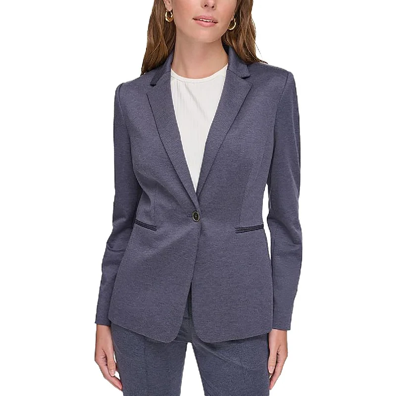 Limited Time Offer sporty outerwearWomens Heathered Workwear One-Button Blazer