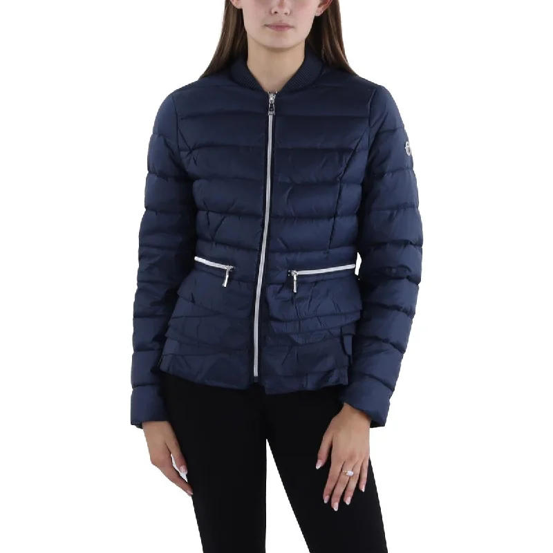 urban coatWomens Insulated Ruffled Trim Puffer Jacket