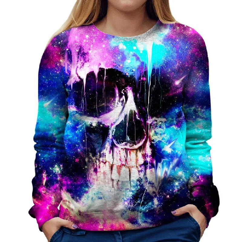 breathable workout hoodieSpace Skull Womens Sweatshirt