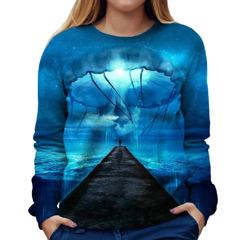 eco-friendly fitness hoodieGiant Jellyfish Womens Sweatshirt