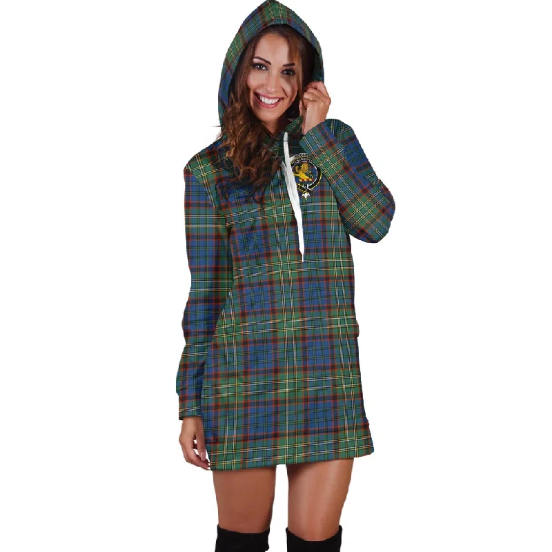 Limited Quantity Nicolson Hunting Ancient Tartan Hoodie Dress with Family Crest