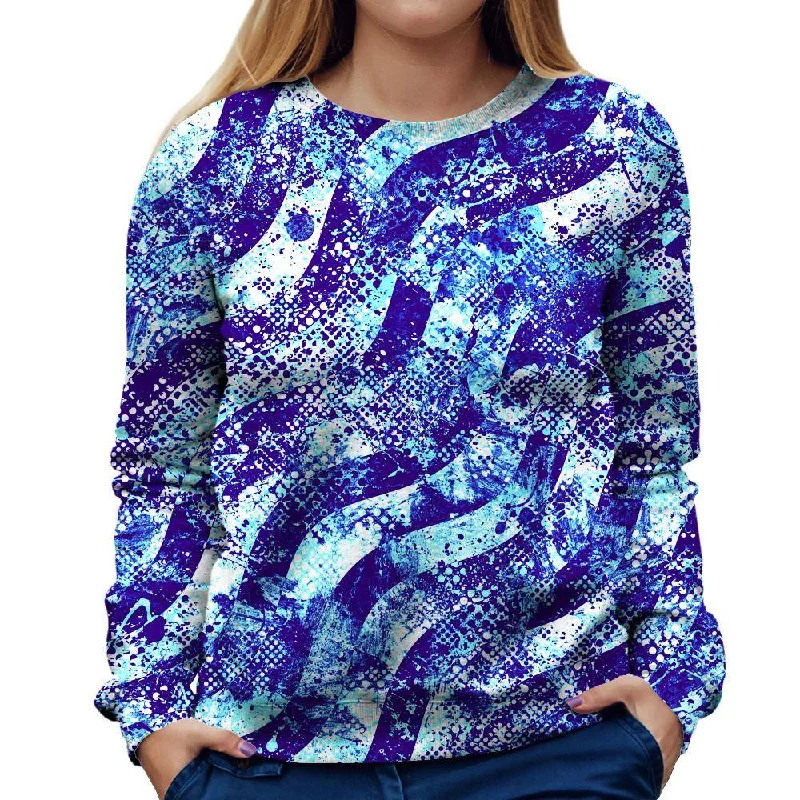 sleek sports hoodieAbstract Blue Waves Womens Sweatshirt