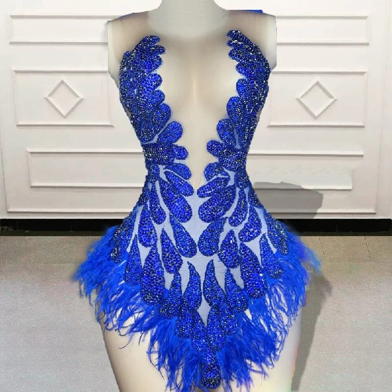 Inventory Reduction t-shirt dressGlitter Beaded Feather Black Girls Blue Short Prom Dresses Sexy Women Mini Cocktail Gowns for Birthday Party Custom Made Inventory Reduction t-shirt dressGlitter Beaded Feather Black Girls Blue Short Prom Dresses Sexy Women Mini Cocktail Gowns for Birthday Party Custom Made