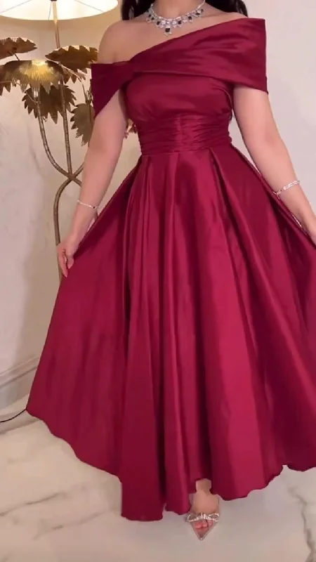 Buy More, Save More flowy dressA-line Off The Shoulder Evening Dress,Simple Pure Color Evening Gown Y5686 Buy More, Save More flowy dressA-line Off The Shoulder Evening Dress,Simple Pure Color Evening Gown Y5686