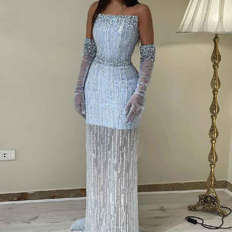 Time-Limited Offer wrap dressLight Blue Pearls Luxury Dubai Evening Dresses Elegant Strapless Arabic Women Wedding Party Formal Gowns Time-Limited Offer wrap dressLight Blue Pearls Luxury Dubai Evening Dresses Elegant Strapless Arabic Women Wedding Party Formal Gowns