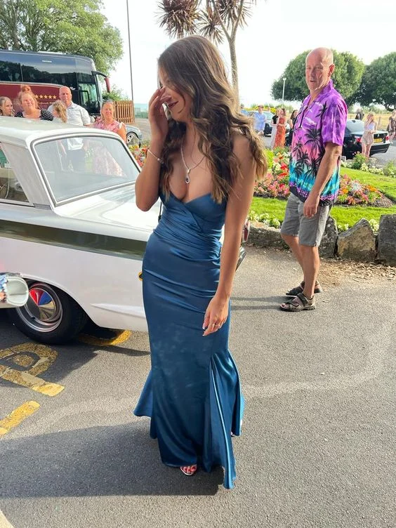 Incredible Offers vintage-inspired dressElegant Blue V Neck Prom Dress Blue Formal Dress Incredible Offers vintage-inspired dressElegant Blue V Neck Prom Dress Blue Formal Dress