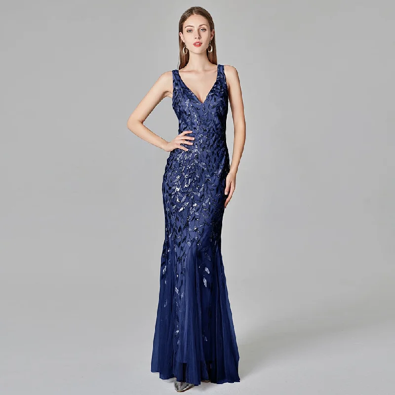 Clearance Sale cocktail party dressBerriesJam - 2024 Open Back Sleeveless Embroidered Beads Fishtail Dress Clearance Sale cocktail party dressBerriesJam - 2024 Open Back Sleeveless Embroidered Beads Fishtail Dress