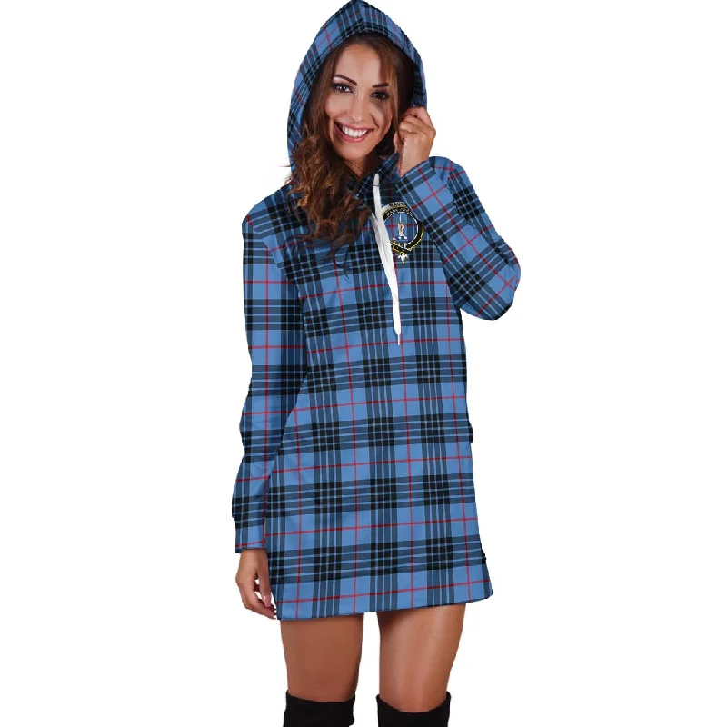 While Supplies Last MacKay Blue Tartan Hoodie Dress with Family Crest