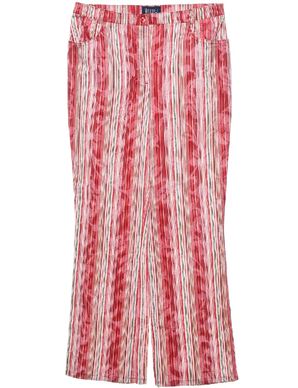 Price Buster chic wool coatStriped Red & Light Green Cropped Trousers - W32 L32