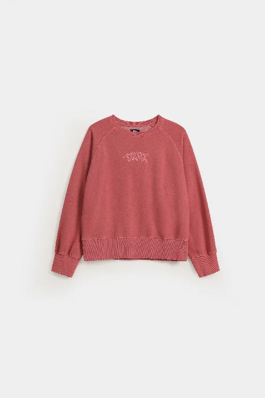 Stock Clearance streetwear gym sweatshirtEmbroidered Slogan Sweatshirt