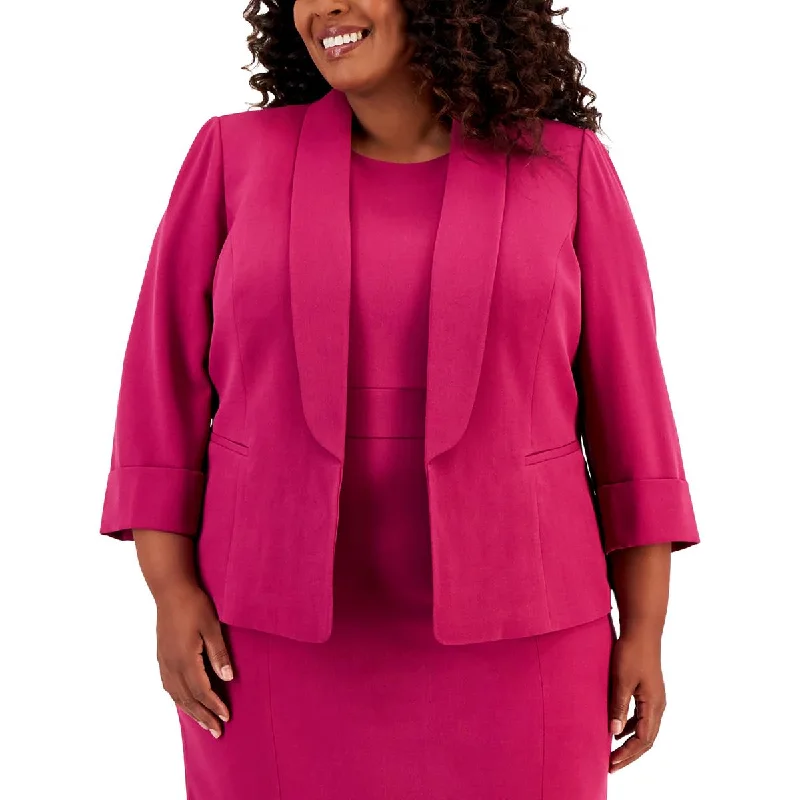 Reduced Prices trendy casual outerwearPlus Womens Suit Separate Business Open-Front Blazer