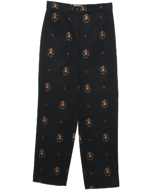 Savings Alert slim fit coatBlack Western Printed Trousers - W30 L30