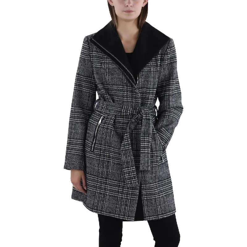 oversized coatWomens Wool Blend Plaid Wool Coat