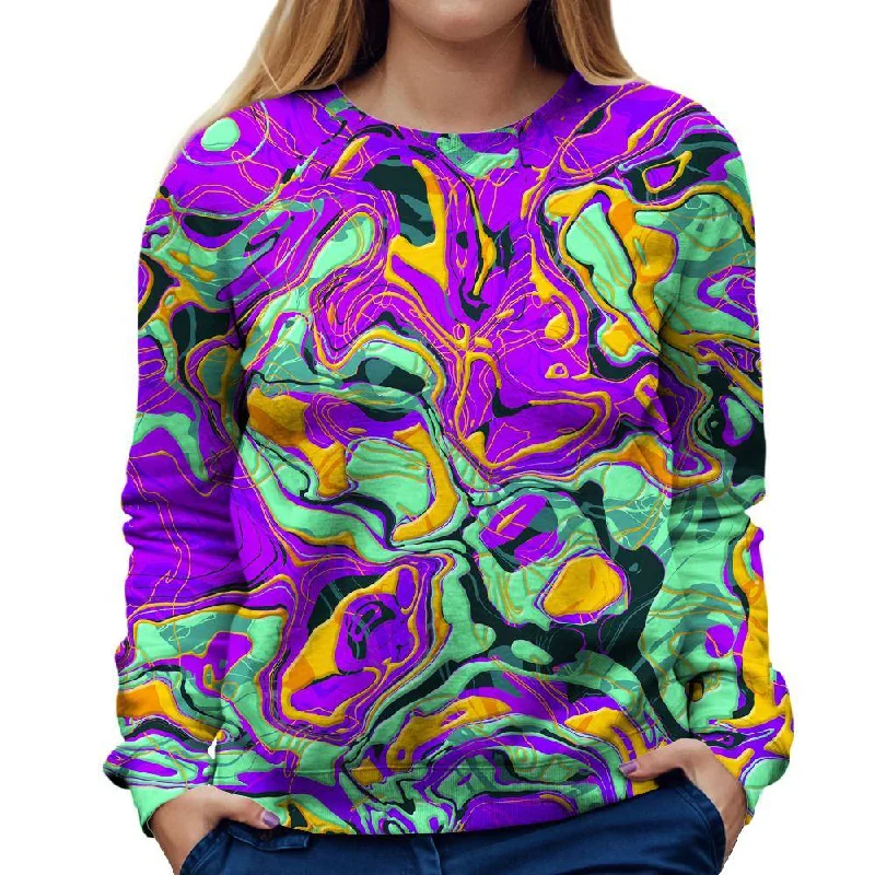 cozy workout hoodiePurple Liquid Womens Sweatshirt