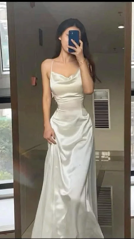 puff sleeve dressElegant White Sleeveless Long Prom Evening Dresses Y6866